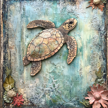 Nautical Sign, Sea Turtle Sign, DCO-02563, Sign For Wreath, 10x10